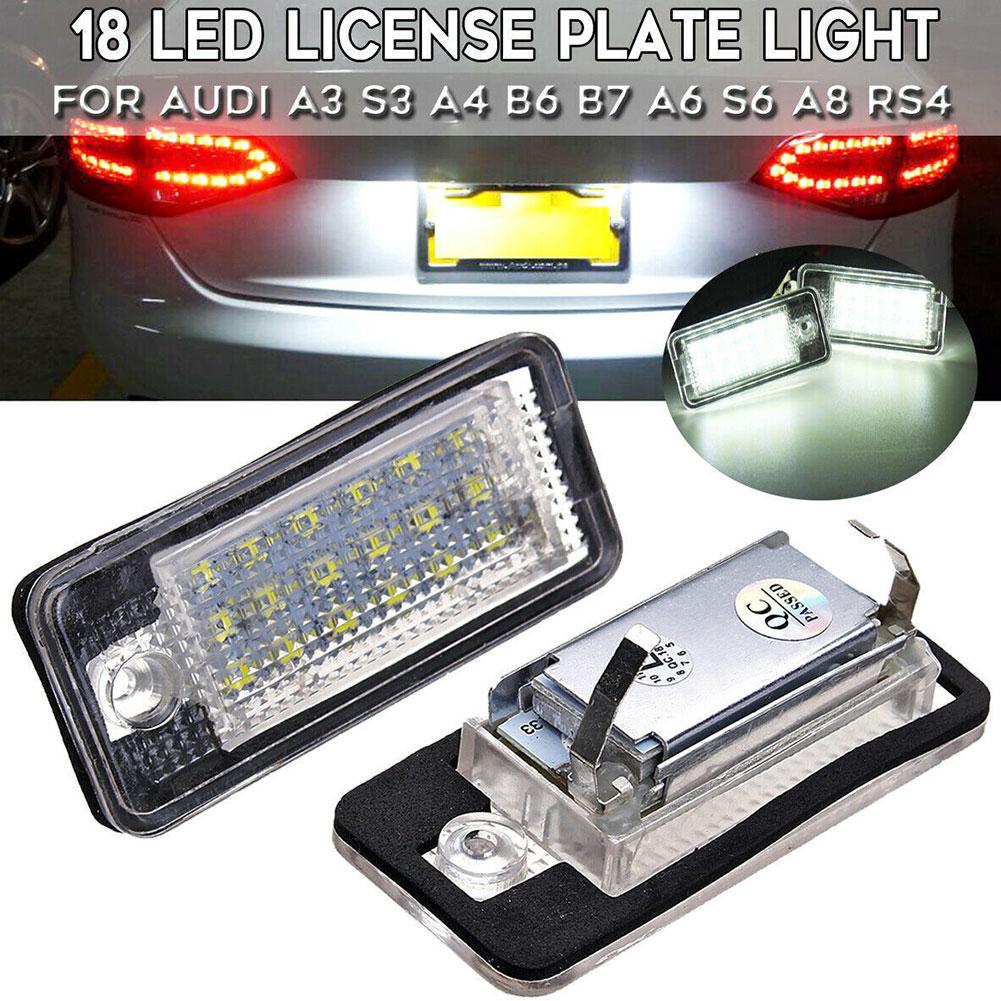 2pcs For Aud I LED Number Plate Light A3 A4 S4 RS4 B6 B7 A6 RS6 S6 C6 S5 Q7 A8 S8 Avant Canbus Error Free License Plate Lamp License Plate Lights 2