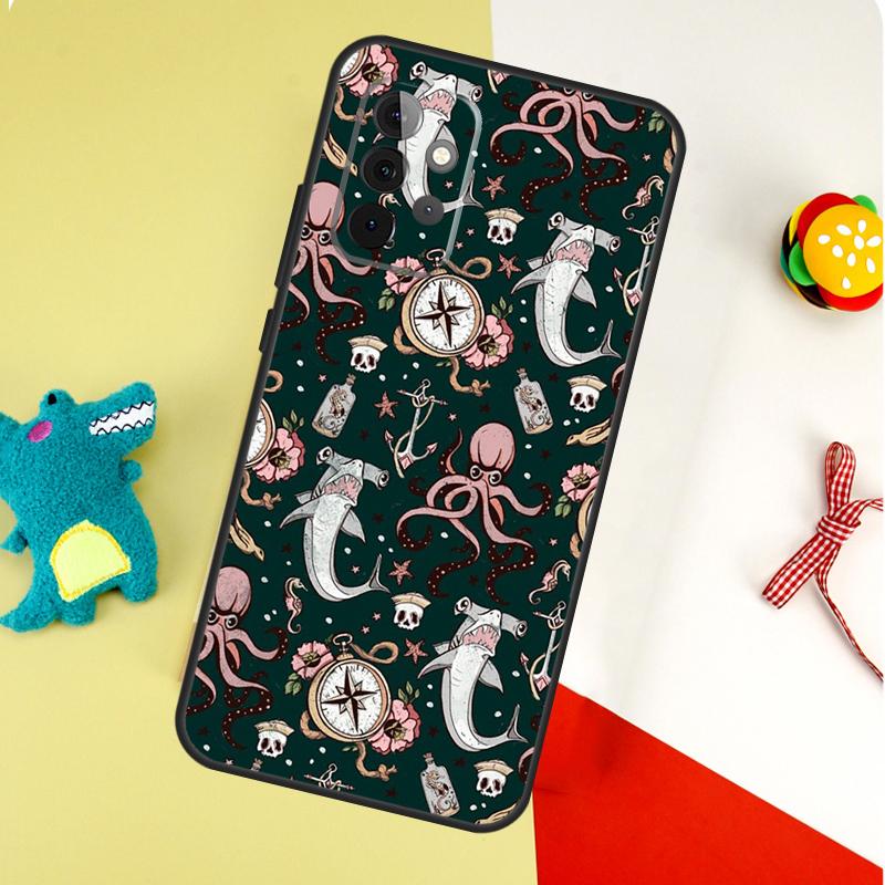 Морская жизнь Осьминог Чехол для Samsung Galaxy A54 A34 A24 A14 A12 A22 A32 A42 A52 A72 A52S A51 A71 A13 A53