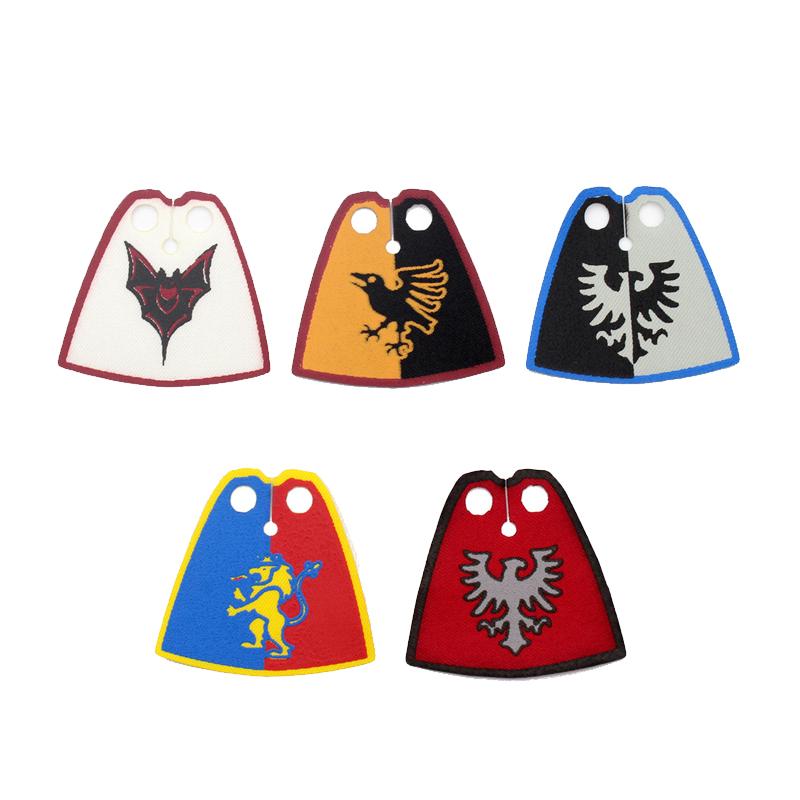 MOC Средневековые Военные Строительные Блоки Мини Кирпичики Фигурки Воинов Подарки Красочная Накидка с Принтом Доспехи Щит Аксессуары Игрушка Сделай Сам