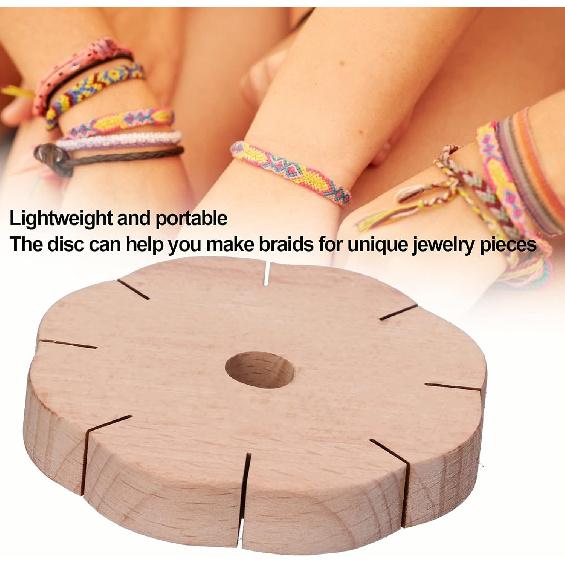 Диск Кумихимо 8 прорезей, Деревянный круглый диск Кумихимо Деревянная плетеная дисковая пластина Ручной диск для плетения веревки Кумихимо Диск для плетения бисерного шнура DIY Браслет Ткацкий станок