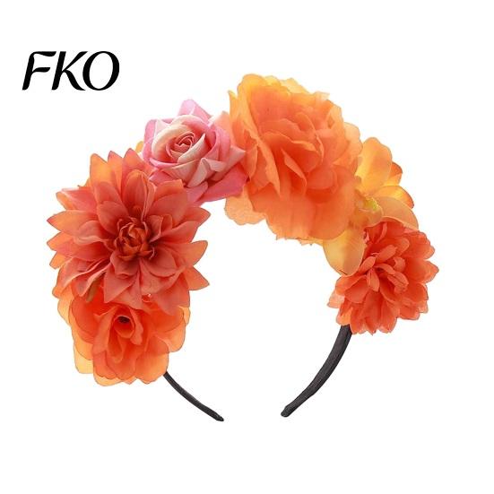 3D Flower Hairband Flowers Hair Hoop, Halloween Party Headband, Simulated Stable Rose Headband for Vacation Dance Accessories Gift Long-lasting