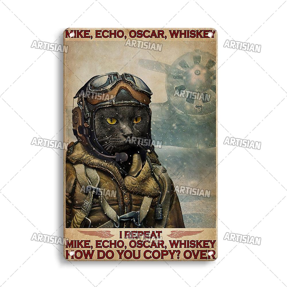 Artisian Flying Metal Sign Pilot Tin Plaque Flight Attendant Decorative Poster Wall Decor Garage Bar Pub Club Hotel Cafe Kitchen