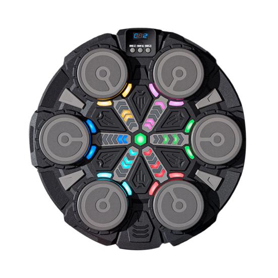 Музыкальный боксерский тренажер с перчатками, настенная боксерская мишень, совместимая с Bluetooth, со светодиодной подсветкой, 9 регулируемых скоростей, электронный боксерский тренажер, подушка для отработки ударов