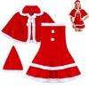 Santa Hat Christmas Dress Gold Velvet Fancy Party Dress Fashion Bunny Girl Costume  Xmas Suit