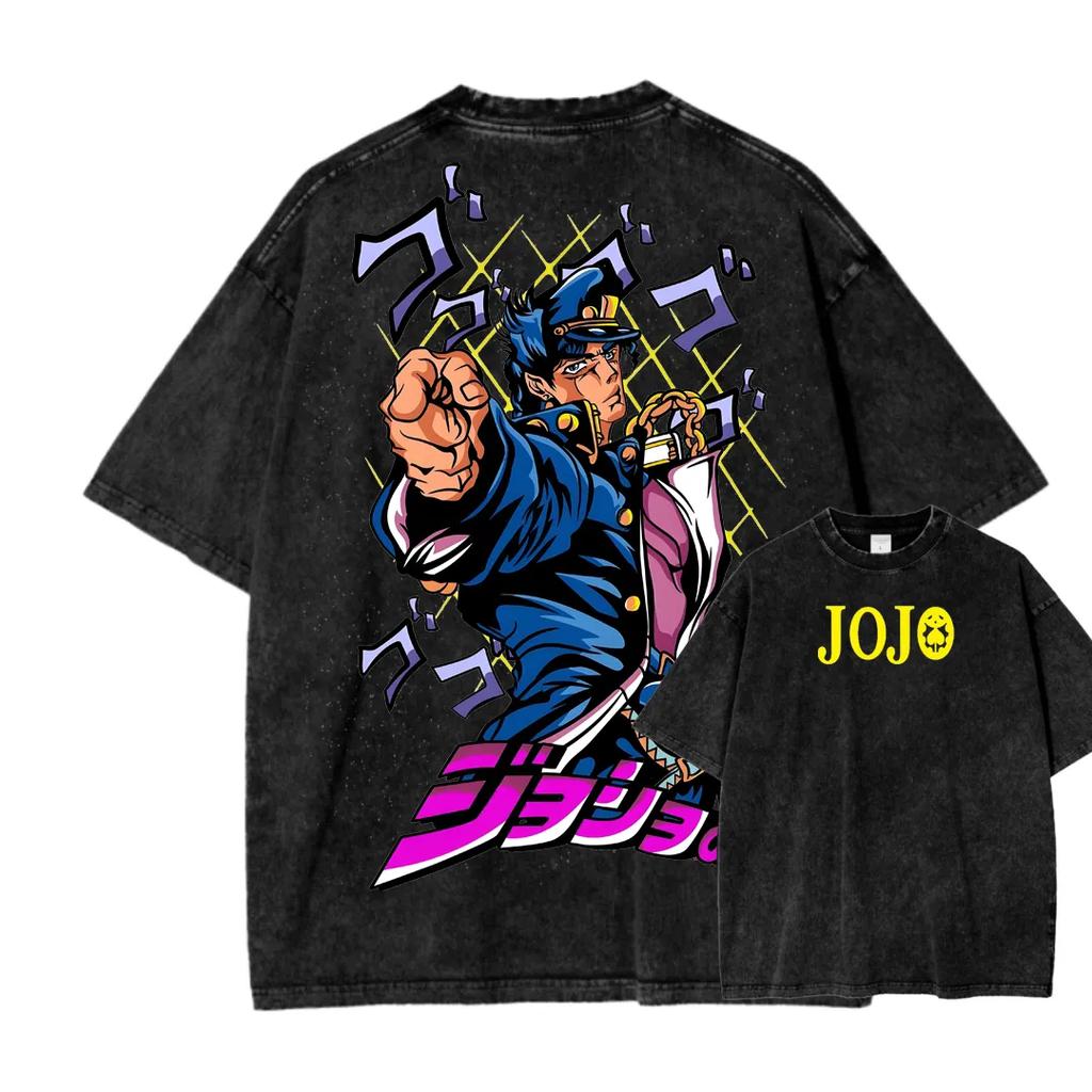 Vintage JoJos Bizarre Adventure Anime Character Graphic T Shirt for Men 100 Cotton Oversized Streetwear 2026 New