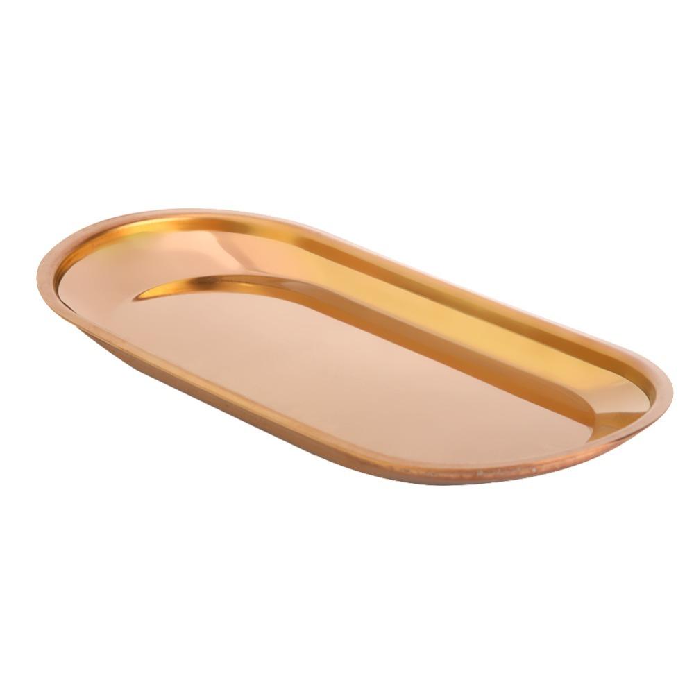 Rustless steel Towel Tray Oval Outline Storage Tray Decorative Look Display Dish Fruit Nut Storage
