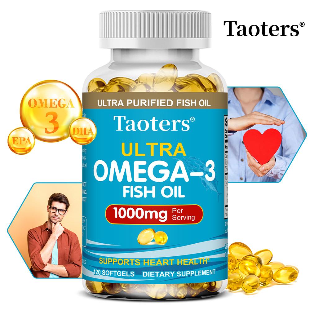 Taoters Омега-3 Рыбий Жир из Глубоководной Рыбы Мягкие Капсулы Дружелюбный к Сердцу и Без Запаха 120 капсул