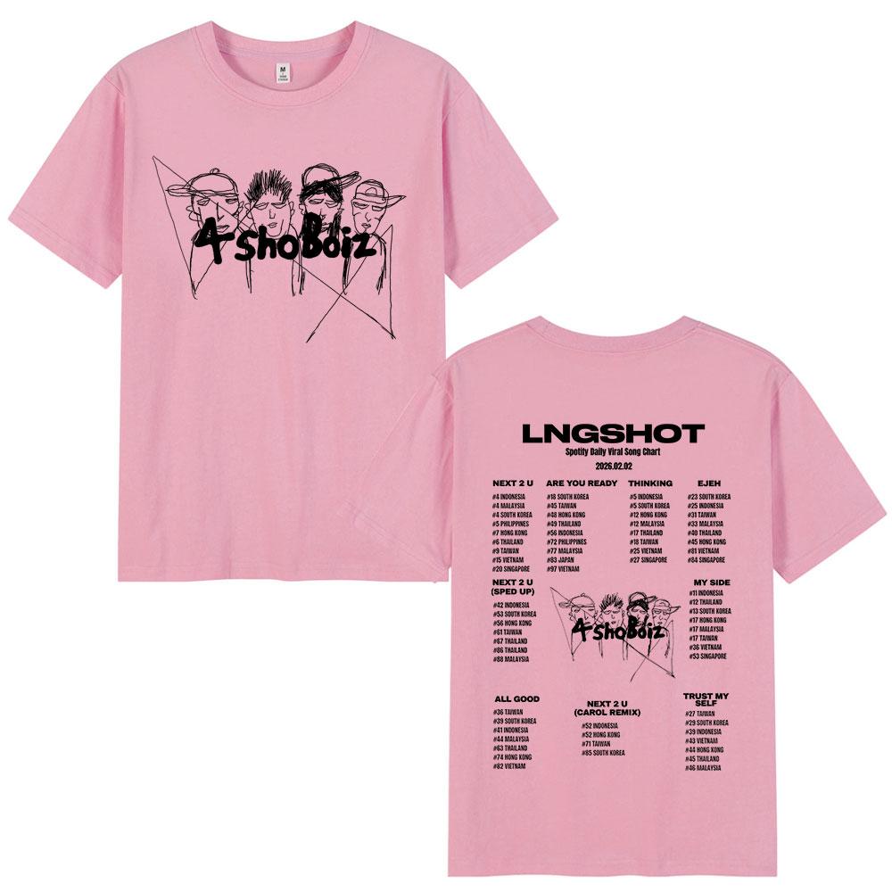 Korean Kpop Group Hip Hop Lngshot Tshirt Unisex Clothing Fashion Vintage Tees Short Sleeve Cotton Casual Top Streetwear Fan Gifts