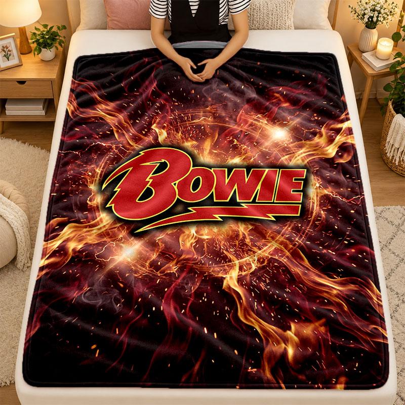 Flannel BlanketDavid Bowie Warm Soft Throw Blanket for Indoor Sofa Bed Living Room Use