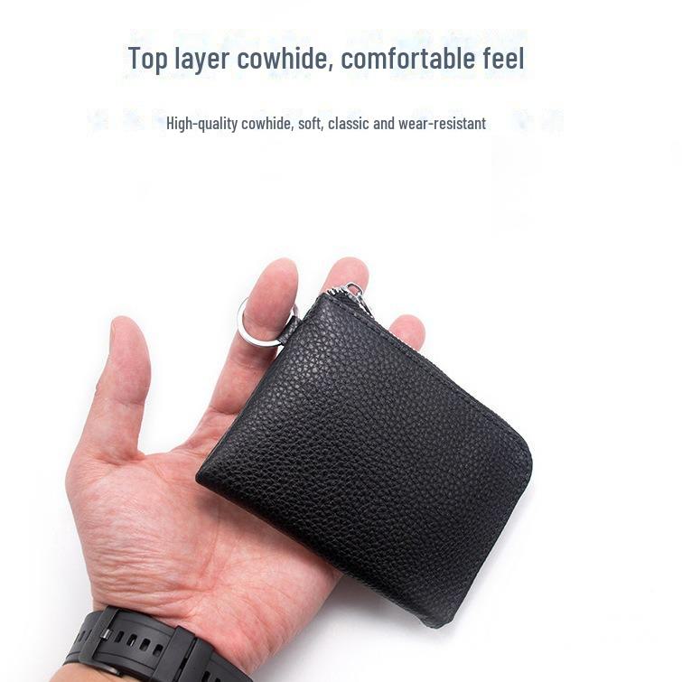 Многофункциональный кошелек из коровьей кожи для монет и визитниц с кольцом для ключей