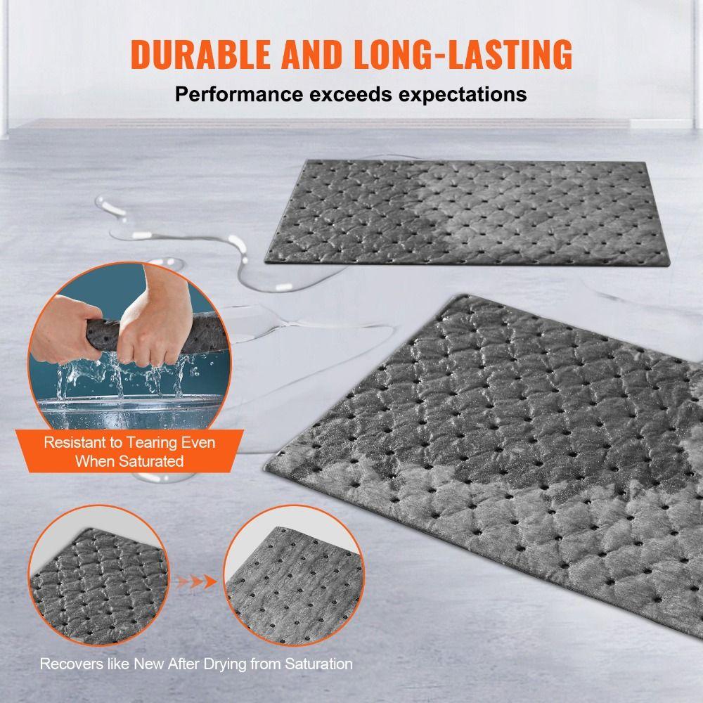 5Pcs Absorbent Mat Oil Spill Mat Grey Garage Floor Mat Shearable Oil Absorbent Pads  Under Car