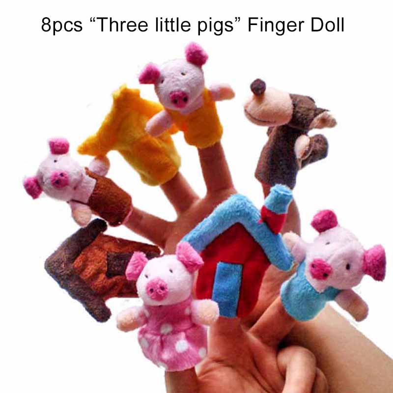 Набор пальчиковых кукол Детские мультяшные животные Плюшевые куклы Семейный ручной кукольный театр Тканевый театр Детские развивающие игрушки для детей TMZ