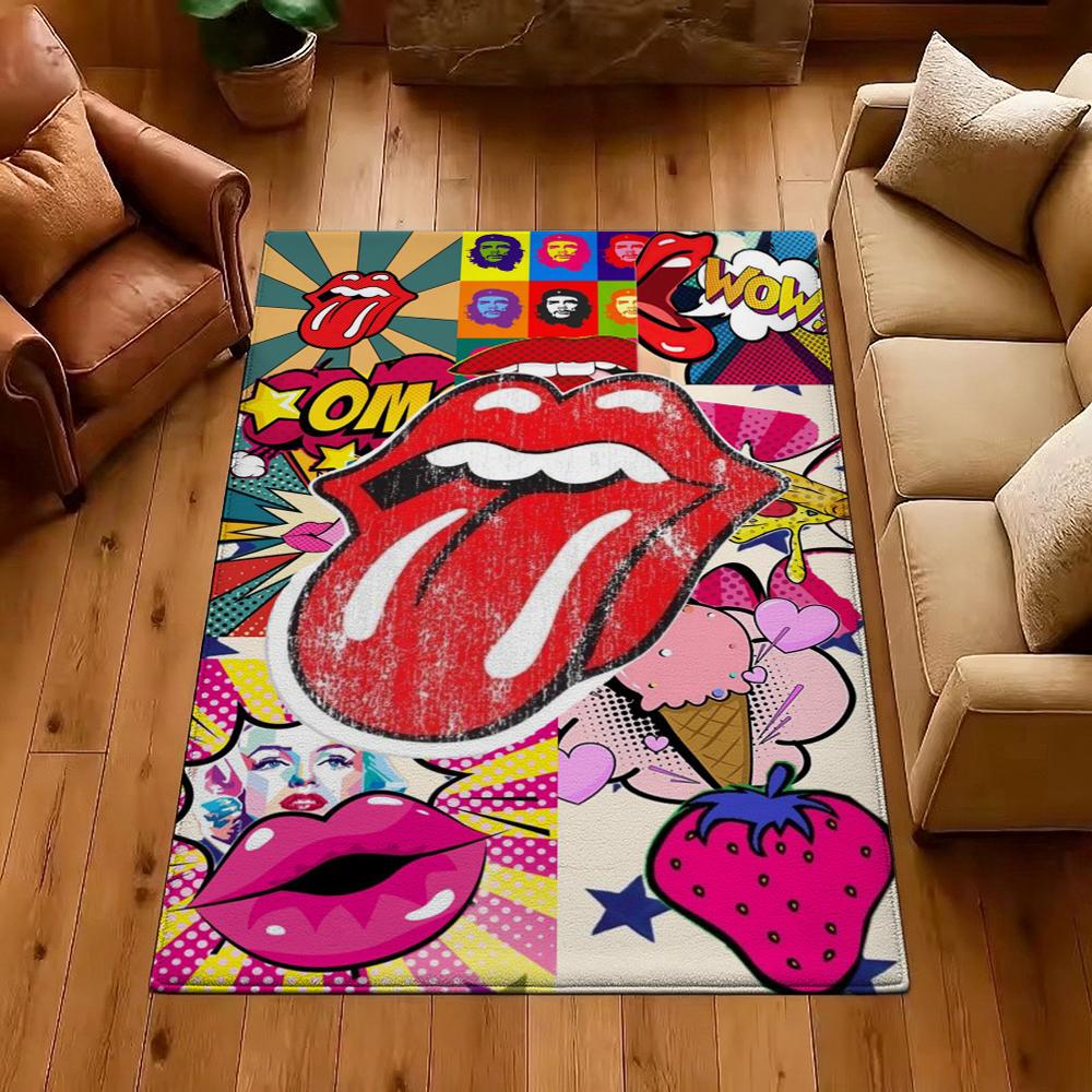 The Rolling Stones Rug Plush Rug Soft Foot Mat Bedroom Rug Anti Fatigue