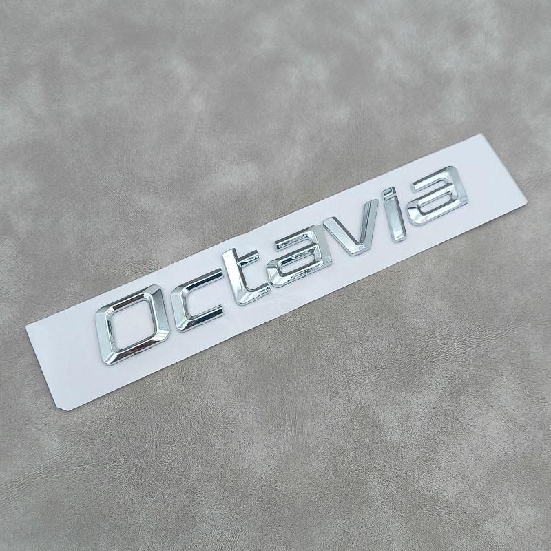 3D ABS Self Adhesive Chrome Balck Letters Logo Octavia Emblem Car Rear Trunk Sticker Badge Auto Accessories