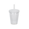 360ml Creative Thick Straw Bubble Tea Cup DIY Silicone Stopper Double-Layer Plastic Covered Round American Style Coffee Cup