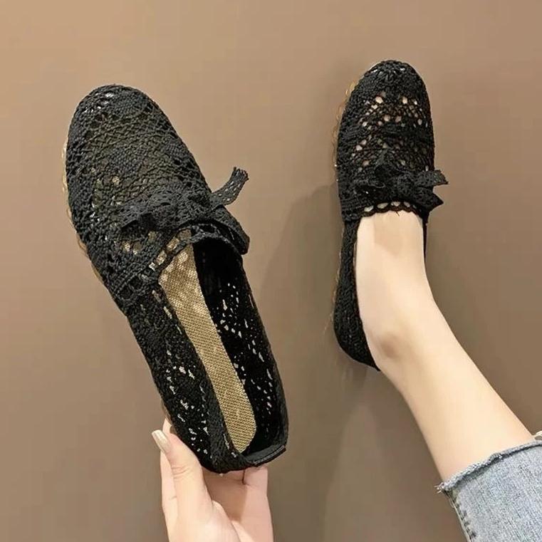 NEW Summer Women Shoes Fisherman Shoes Woman Mesh Breathable Flat Soft Bottom Women Peas Shoes Flats Sandals