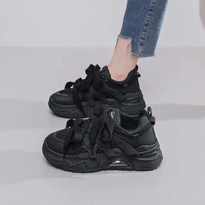 Модный черный внешний вид увеличивает спортивную обувь Женская повседневная обувь Женская 38 Женские кроссовки Повседневная обувь Предлагает уютные шорты для бега