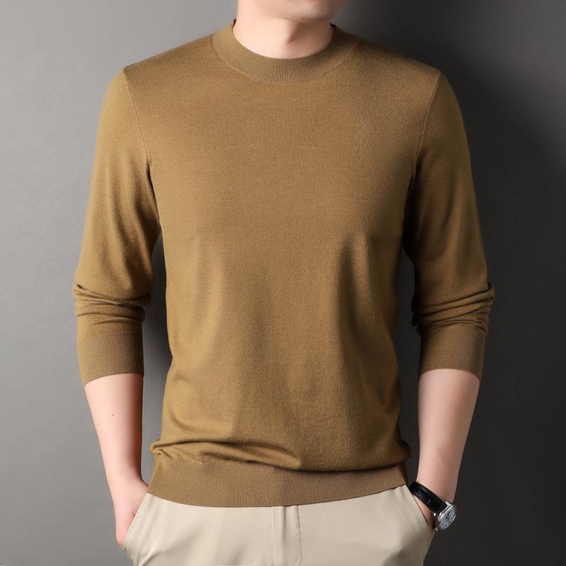 Осенне-зимний мужской свитер с полуворотом и длинными рукавами, включая нижнюю рубашку для мужчин молодого и среднего возраста