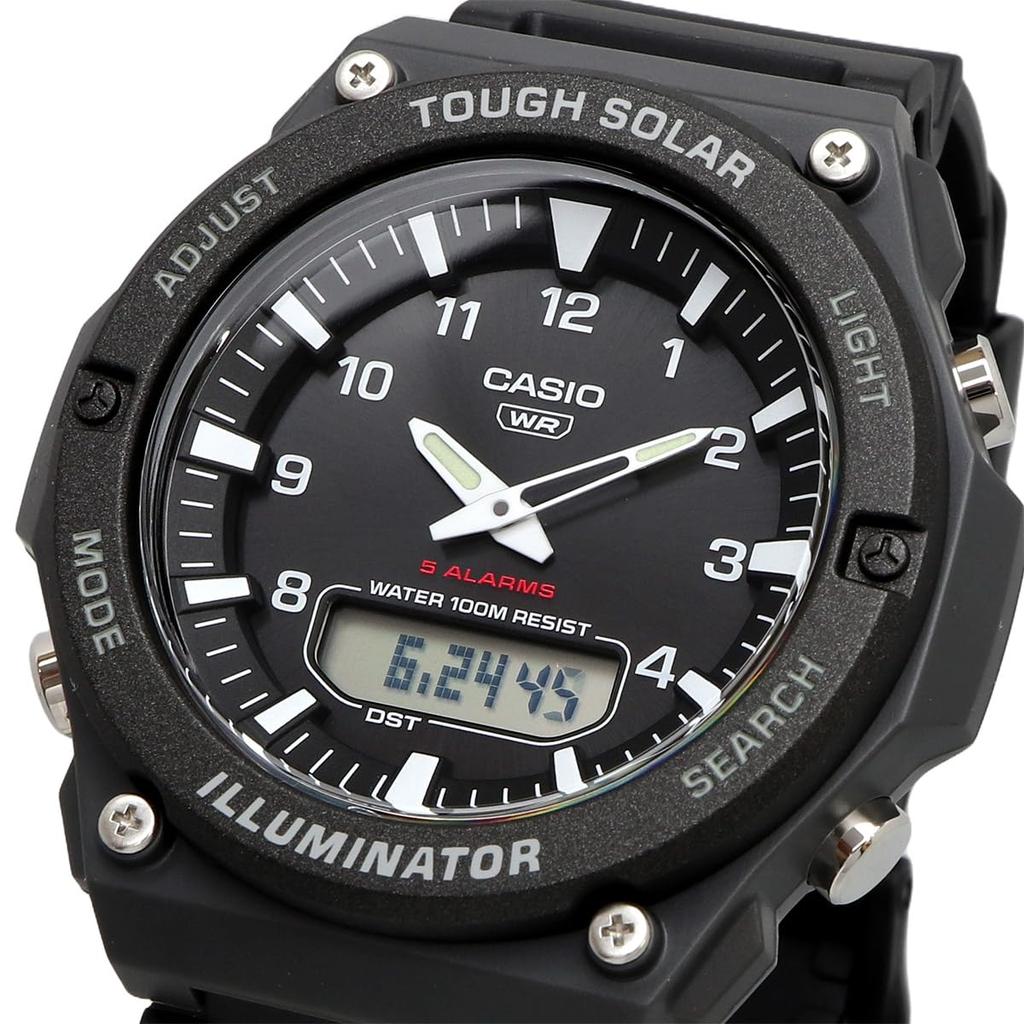 Casio Стандартные кварцевые часы Tough Solar Черный Зарубежная модель [Casio] Аналогово-цифровые AQ-S820W-1AV Мужские [Б/У]