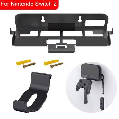 Настенный держатель-кронштейн для игровой консоли Nintendo Switch 2, аксессуары для игр, настенная полка для хранения с держателем для контроллера