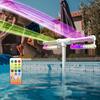 Pool Fountain with 7 Color LED Light Adjustable Dual Spray Pool Water Fountain Pool Waterfall Sprinkler Cooler for Above And In-ground Pools