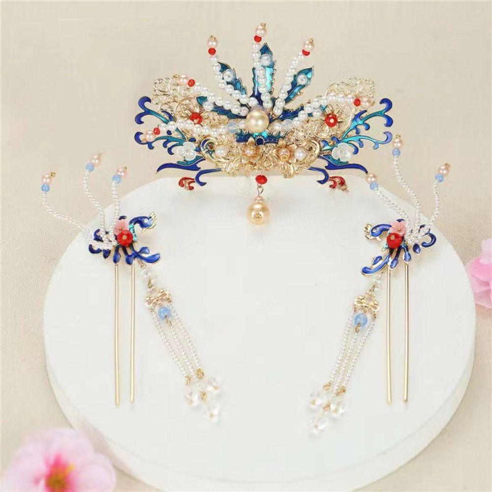 Tassel Hanfu Hair Stick Pearl Chinese Style Hairpin Set Ancient Style   Hairstyle Design Tool