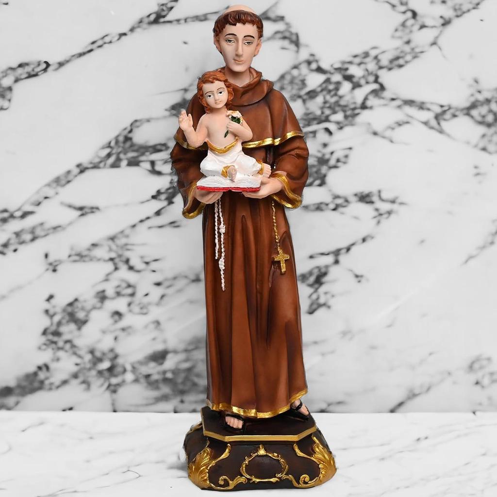 St Anthony Statue of Patron St Anthony of Padua for Home Altar 12 Inches