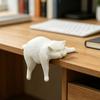 3D-печатная модель кошки, Фигурка лежащей кошки, Подвеска на край стола, Настольное украшение с матовой текстурой из смолы, Креативный подарок для любителей кошек