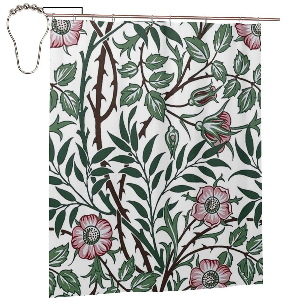 Шторка для душа William Morris Морские водоросли Ванная комната Полиэстер Водонепроницаемые Занавески для ванны С крючками