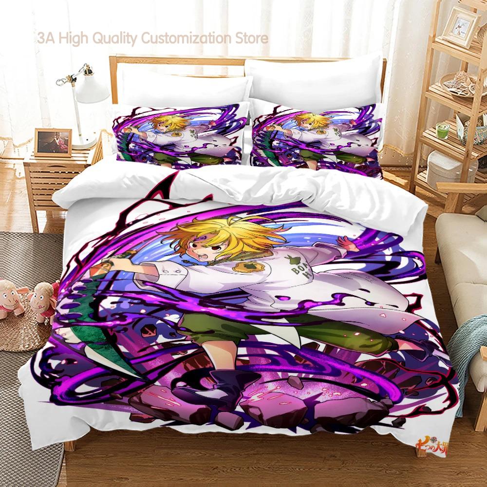 The Seven Deadly Sins Bedding Set Single Twin Full Queen King Size Anime Bed Set Aldult Boy Bedroom Duvetcover Sets 3D Print 014