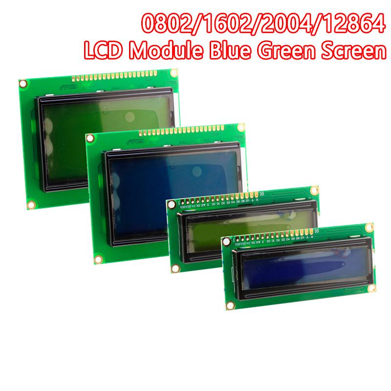 LCD Module Blue Green Screen For Arduino 0802 1602 2004 12864 LCD Character UNOR3 Mega2560 Display PCF8574T IIC I2C Interface