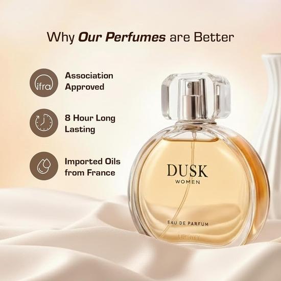 Liberty Luxury Dusk Парфюмерная вода для женщин (электронная обработка данных),Цитрусовые, Цветочные и Теплые Древесные Ноты, Стойкий Роскошный Аромат, Роскошный Подарочный Набор (100мл)