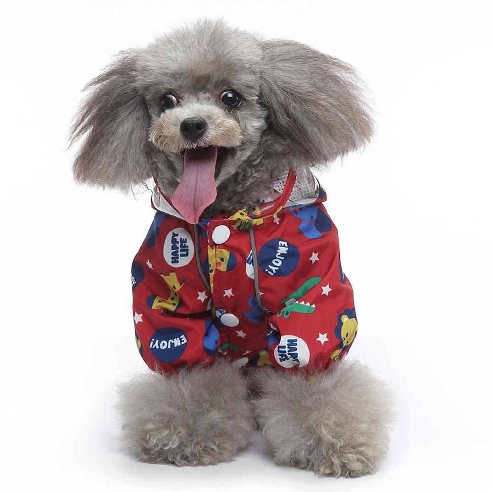 Leash Hole Built-in Dog Raincoat Full Belly Wrap Pet Rain Coat Pet Rainwear Park Walk Travel