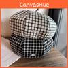 Color Clashing Grid Artistic Vintage Beret Hat Geometric Elements Women Spring