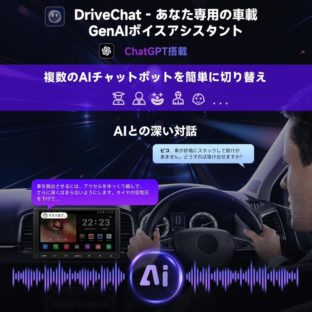 ATOTO A5L Android Дисплей Автомобильная Навигационная Система с Беспроводным CarPlay Android DSP Зеркальный HD AI Разговор GPS Медиа 10,1-дюймовый Аудио, Двойной DIN &