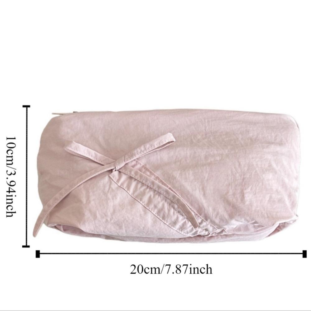 Bow Large Capacity Pen Case Draw Rope Makeup Lipstick Bag Creative Stationery Storage Bag Students