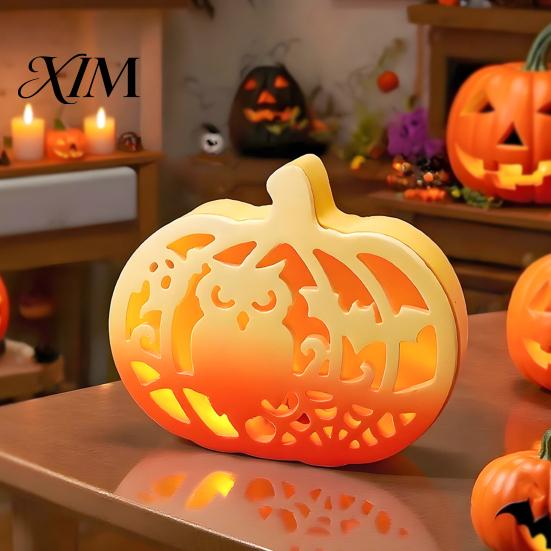 DIY Pumpkin Box Mold 1 Set Halloween Lampshade Silicone Mold, Hollow Reusable Gypsum Cement Epoxy Resin Casting for Crafts Handmade
