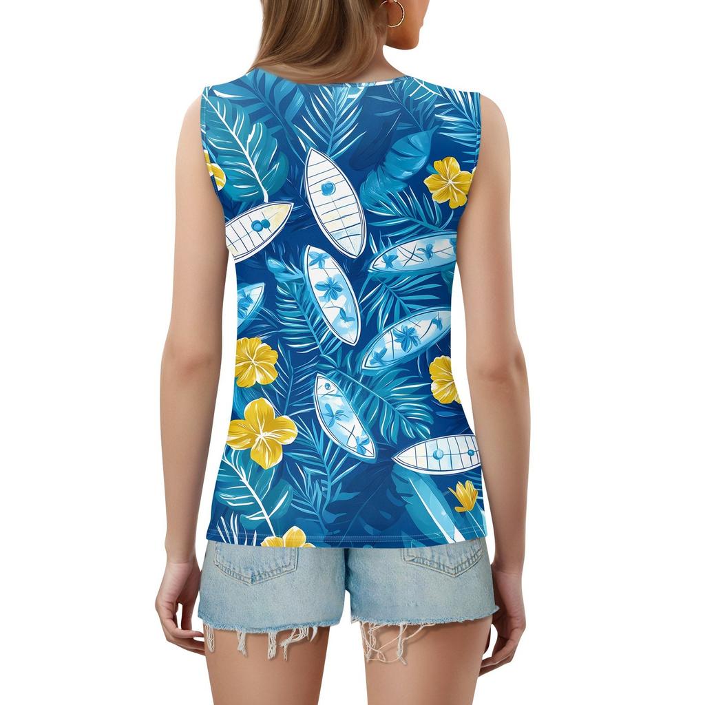 Майка с V-образным вырезом, женская футболка с принтом, повседневная свободная рубашка без рукавов