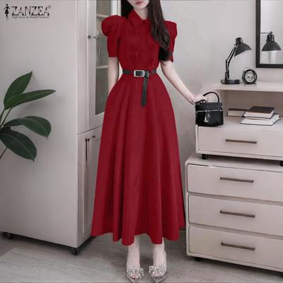 Женское повседневное платье А-силуэта с отложным воротником и короткими рукавами