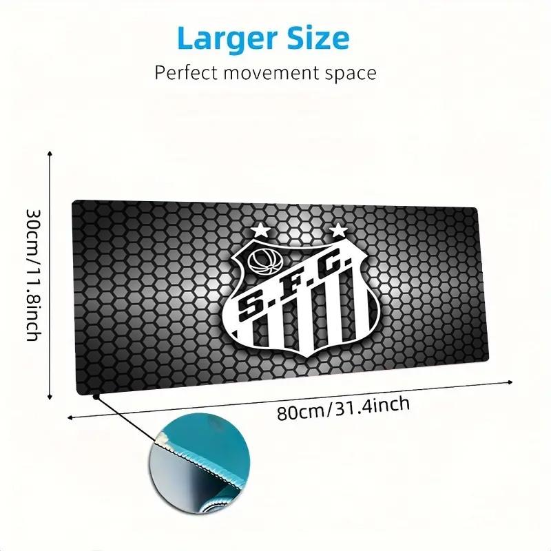 Santos FC Logo Color Mouse Pad Large Gaming Table Cushion Non-slip Laptop Tablet Big Mousepad XXL Mat Mini PC Playmat With Lock edge