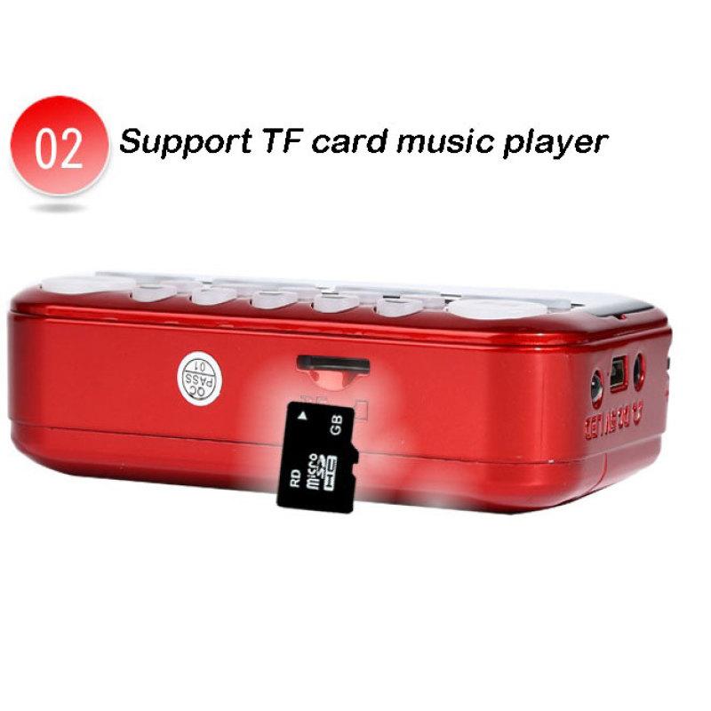Mini Portable Radio Large Screen Handheld Digital FM USB TF MP3 Rechargeable Player Speaker