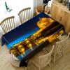 Lighting City Night View Pattern Tablecloth Thicken Cotton Rectangular Round Table Cloth For Wedding Picnic Party