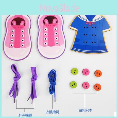 Деревянная игра-шнуровка для детей с возможностью DIY, развивающая игрушка