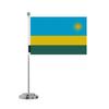 Drapeau De Bureau - Multicolore - Rwanda - 14 X 21 Cm - Polyester - Acier Inoxydable