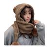 In 1 Hat And Scarf Set Winter Knitted Hooded Scarf