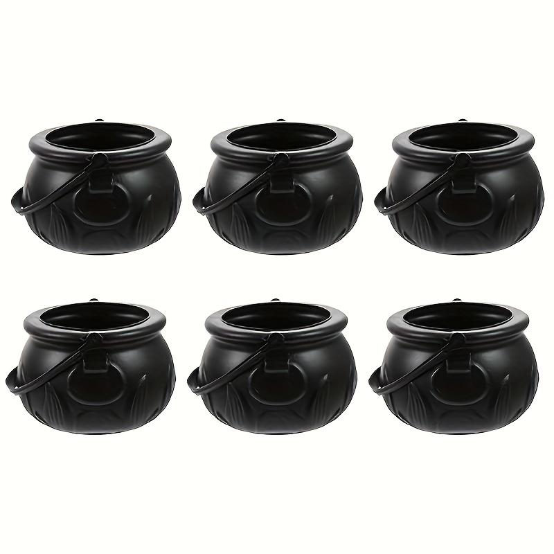 6 шт. Мини-котелки, Хэллоуинские черные котелки, Оригинальные котелки, Котел ведьмы, Сувениры для вечеринки - (не для контакта с пищевыми продуктами)