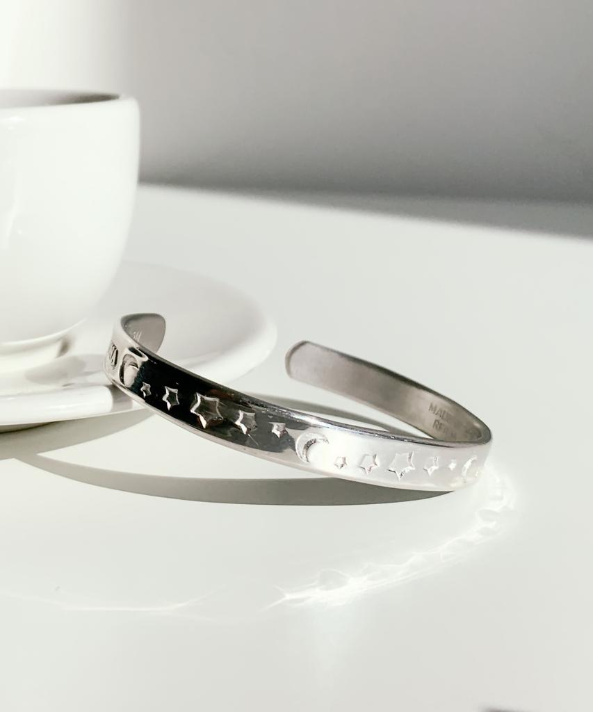 Sabona London F-Wg7 White Gold Celeste Bangle Bracelet Limited Edition