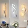 Modern Minimalist Wall Lamps Living Room Bedroom Bedside Luster AC90V-260V LED Indoor Black White Lamp Aisle Lighting Decoration