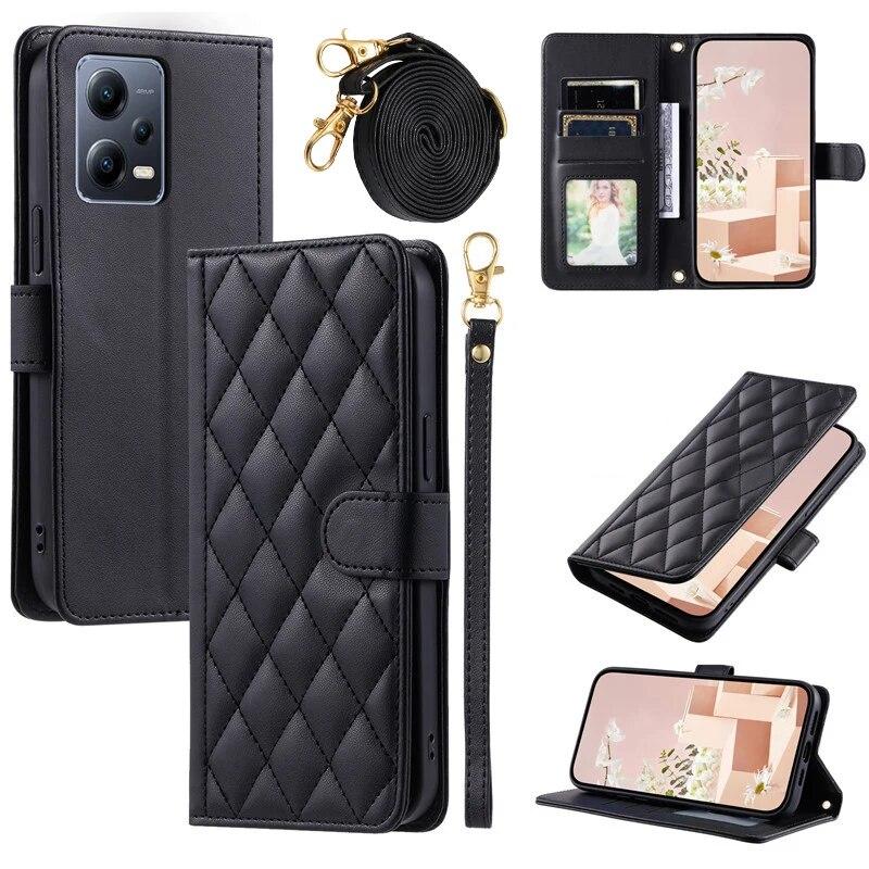 Кожаный чехол-бумажник с ремешком для телефона для карточек для XiaoMi 13T 12T 11T POCO F5 X5 X3 RedMi 13C Note 13 Pro Plus 12 11 10 для Google Pixel 8A Pro 7A откидная крышка