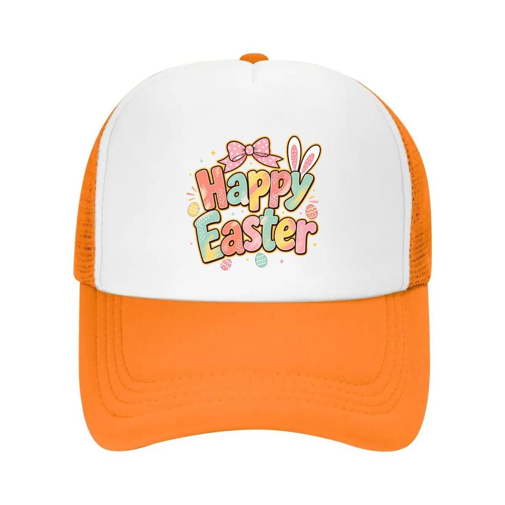 Pastel Bunny Lettering Spring Celebr Mesh Baseball Cap Casual Hat Outdoor For Womens Unisex FeUnisex